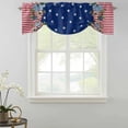 thumbnail image 2 of Tie Up Valances for Windows, 4th of July Adjustable Valance Curtains Window Treatment for Living Room/Bedroom, Red Blue Striped Stars Independence Day Rod Pocket Kitchen Curtains & Drapes 42x18 Inch, 2 of 9