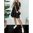 thumbnail image 2 of Women's Summer Casual Short Sleeve Crewneck Swing Dress Flowy Tiered Beach Dress with Pockets, 2 of 5