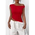 thumbnail image 3 of Remera PRETTYGARDEN 2025 Roja con Un Hombro Fruncida XL, 3 of 8