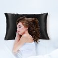 thumbnail image 2 of Unique Bargains 22 Momme 100% Silk Pillowcase Black Standard, 2 of 8