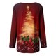 thumbnail image 4 of ICHUANYI Liquidación Camisas casuales florales de manga larga para mujer Jersey sólido Tops de túnica sueltas Estampado de árbol de Navidad Blusa de manga larga con cuello redondo ICHUANYI WER2023082204520, 4 of 5