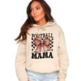thumbnail image 4 of Football Mama Hoodie for Women Cute Coquette Bow Game Day Football Mom Pullover Sweatshirt, Sand Hoodie, L, 4 of 8