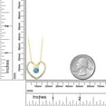 thumbnail image 3 of Gem Stone King 0.65 Ct Round Swiss Blue Topaz 18K Yellow Gold Plated Silver Pendant With Chain, 3 of 5
