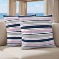 thumbnail image 5 of 26x26 Pillow Covers Set of 2, Pink Grey Striped Square Throw Pillow Covers for Couch/Sofa/Living Room, Farmhouse Stripes Modern Abstract Art Decorative Soft Pillowcases for Couch Throw Pillows, 5 of 9
