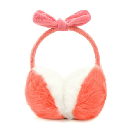 Unique Pink Color - Unique Bargains Women's Color Block Fleece Bowknot Quilted Plush Earmuffs Pink