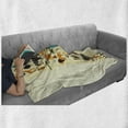 thumbnail image 6 of African Soft Flannel Fleece Throw Blanket, Dark Continent Elements Woman of Color Carrying Water Lion, Cozy Plush for Indoor and Outdoor Use, 50" x 70", Multicolor, by Ambesonne, 6 of 6