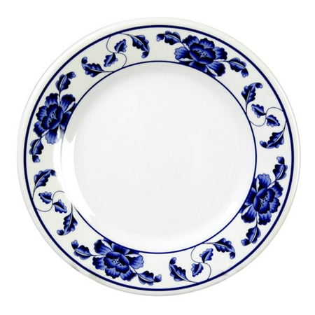 Restaurant Melamine Plates - Thunder Group 1006TB 6 Inch Asian Lotus Melamine Round Plate, DZ