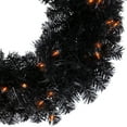 thumbnail image 5 of Northlight Pre-Lit Noble Spruce Artificial Halloween Wreath - 24" - Black - Orange Lights, 5 of 11