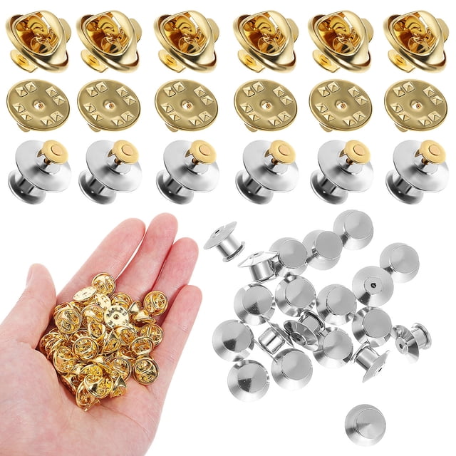 WRITWAA 120 Pcs Butterfly Clutch Pin Backs Locking Needles in Copper for Craft Projects and Security for Needles