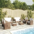 thumbnail image 1 of vidaXL 8 Piece Garden Lounge Set with Cushions Poly Rattan Brown, 1 of 5