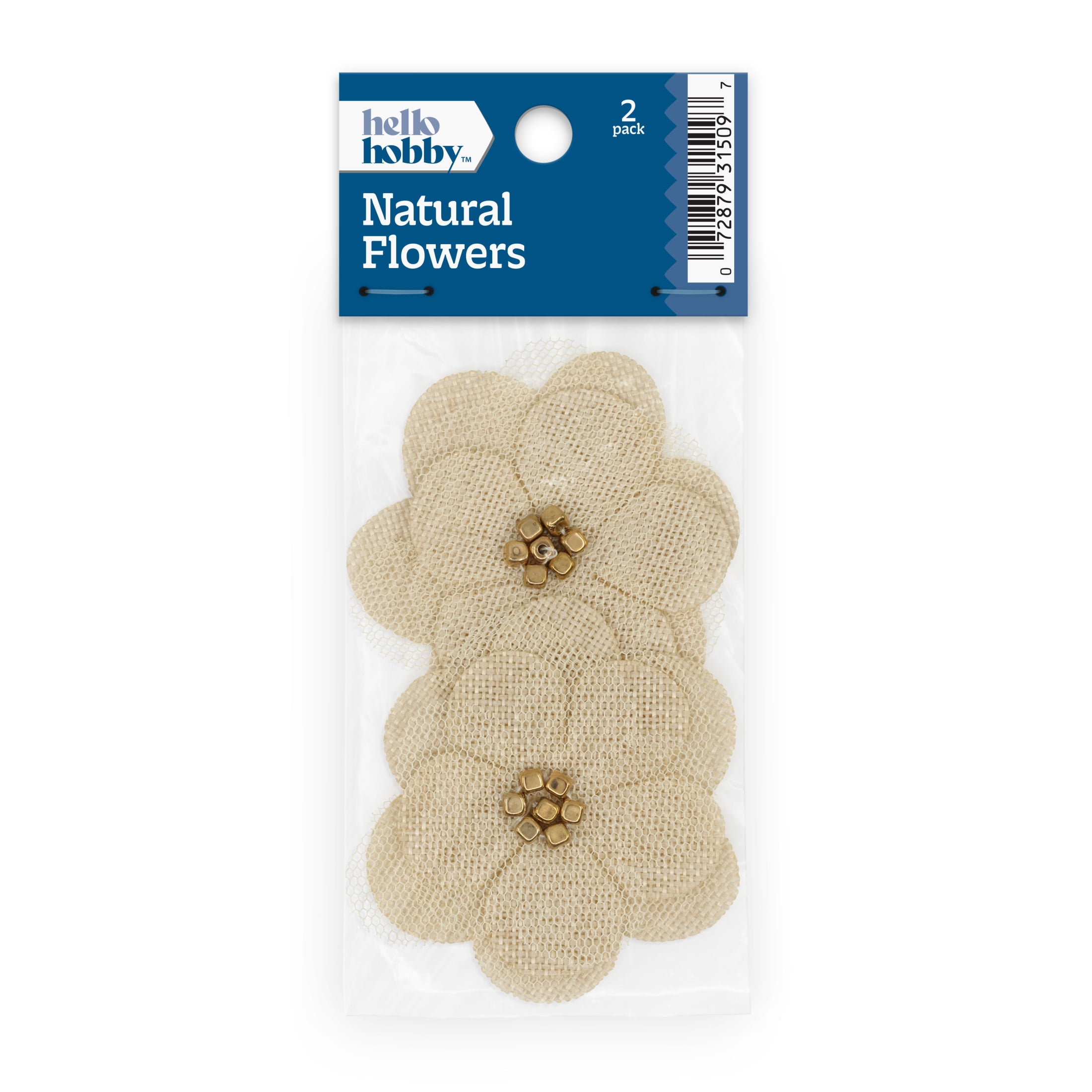 Hello Hobby Accessory Flowers, Burlap, 2 piece