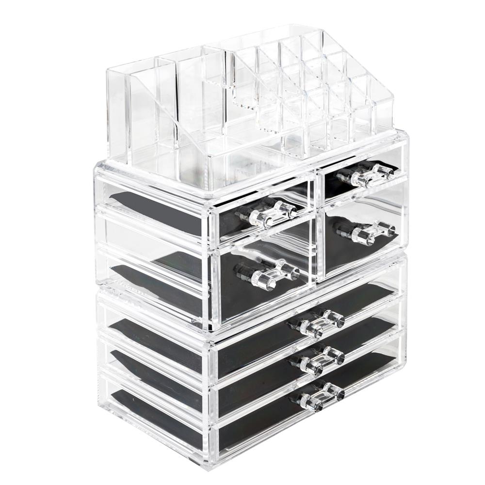Ktaxon Pro Acrylic Clear Makeup Cases Jewelry Organizer Holder Box