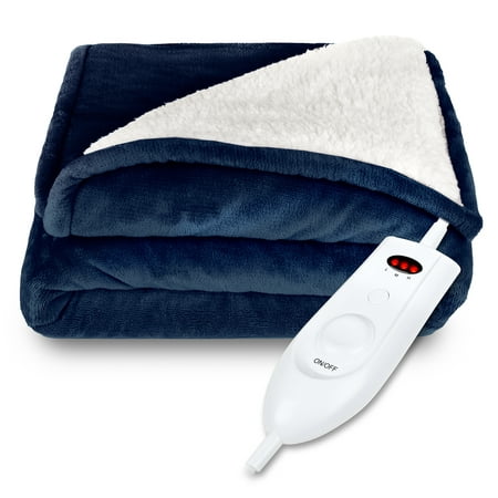 Best Choice Products Electric Heated Reversible Sherpa Blanket w/ 3 Heat Levels, Auto Shut Off - (Best Price Electric Blankets Uk)