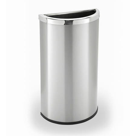 Commercial Zone Precision Series Stainless Steel Half Moon Commercial Trash Can