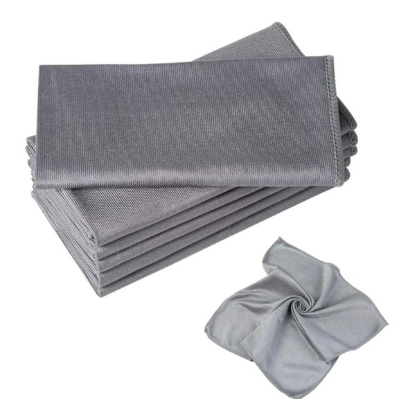 12x16inch Microfiber Cleaning Cloth for Glass Polishing Microfiber Towels for Quick Drying Window Glass Car Windows Mirrors Stainless Steel,10 Pack, Gray