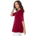 thumbnail image 2 of Jessica London Women's Plus Size Stretch Cotton Peplum Tunic, 2 of 6