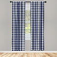 thumbnail image 3 of Ambesonne Blue Curtains, Old Home Tile Inspired, Pair of 28"x95", Navy Blue and White, 3 of 5
