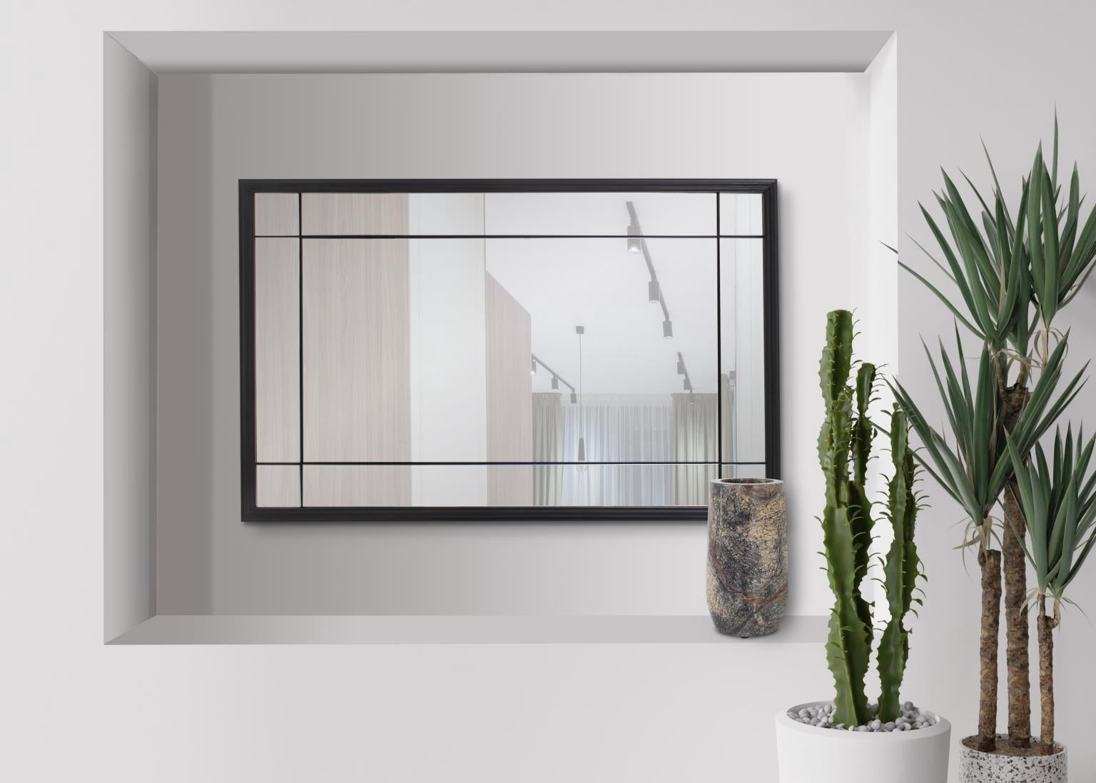 Tyler Dillon Antique Brass Metal French Multi-Panel Framed Vantiy and Wall Mirror - 36"H x 24"W