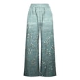 thumbnail image 7 of MYAOYI Women's Willow Branch Print Wide Leg Pants, Smocked High Waist Palazzo Trousers with Pockets, 7 of 7
