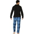 thumbnail image 2 of Intimo Mens Long Sleeve Solid Quarter Zip Microfleece Top Plaid Pant, Blue, XL, 2 of 4