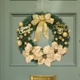 thumbnail image 4 of 16 Inch Christmas Wreath with Balls Bow Ornaments Christmas Wreath Flower Wreath Aureate, 4 of 7