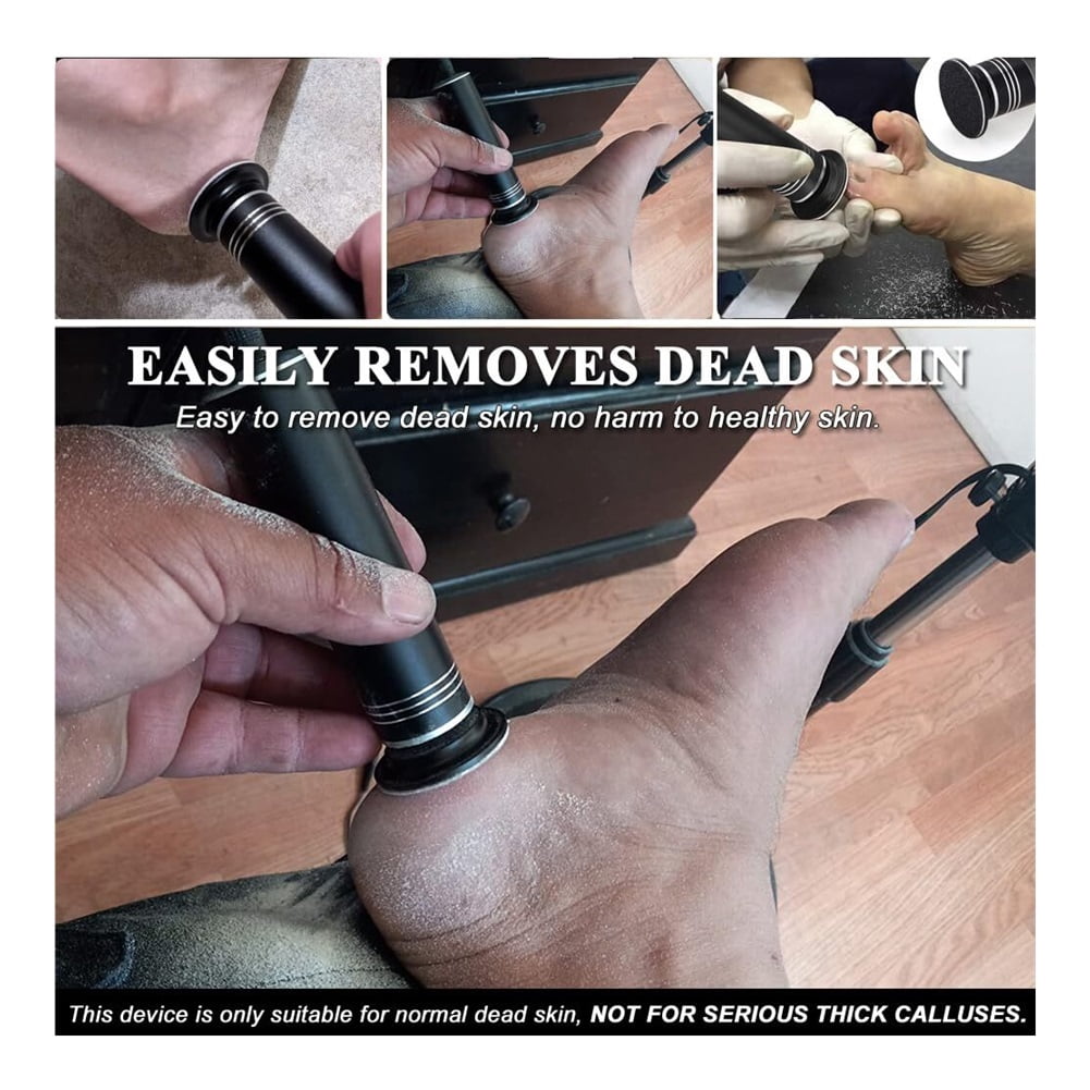 Upgraded Electric Callus Remover for Feet (Adjustable Speed) Professional Electric Foot File Foot Sander Foot Grinder for Dead Skin Pedicure Tools with 60 Replaceable Sandpaper, Black