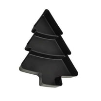 Christmas Tree Shaped Snack Serving Tray, 3 Compartments Multi-functional Plastic Xmas Tree Snack Plates, Dried Fruit Display Plates, Food Storage Container for Home Party Holiday Indoor