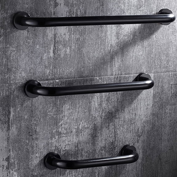 UPOUART 2Pcs Black Bathroom Grab Bar Aluminium Safety Hand Bar Multi Functional Armrest