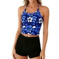 thumbnail image 2 of Women's Printed High-Waisted Boyshort Modest Two-Piece Swimsuit, 2 of 9