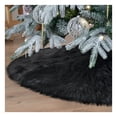 thumbnail image 1 of Pie de Arbol de Navidad Afelpado, Falda para Árbol Tipo Piel Artificial Esquimal (Negro, Mediano), 1 of 6
