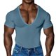 thumbnail image 2 of pstuiky Camisas de vestir de manga corta para hombre, Pijama deportivo de verano para hombre, camiseta informal de manga corta con cuello en V y cremallera ropa de hombre xxxl, 2 of 3