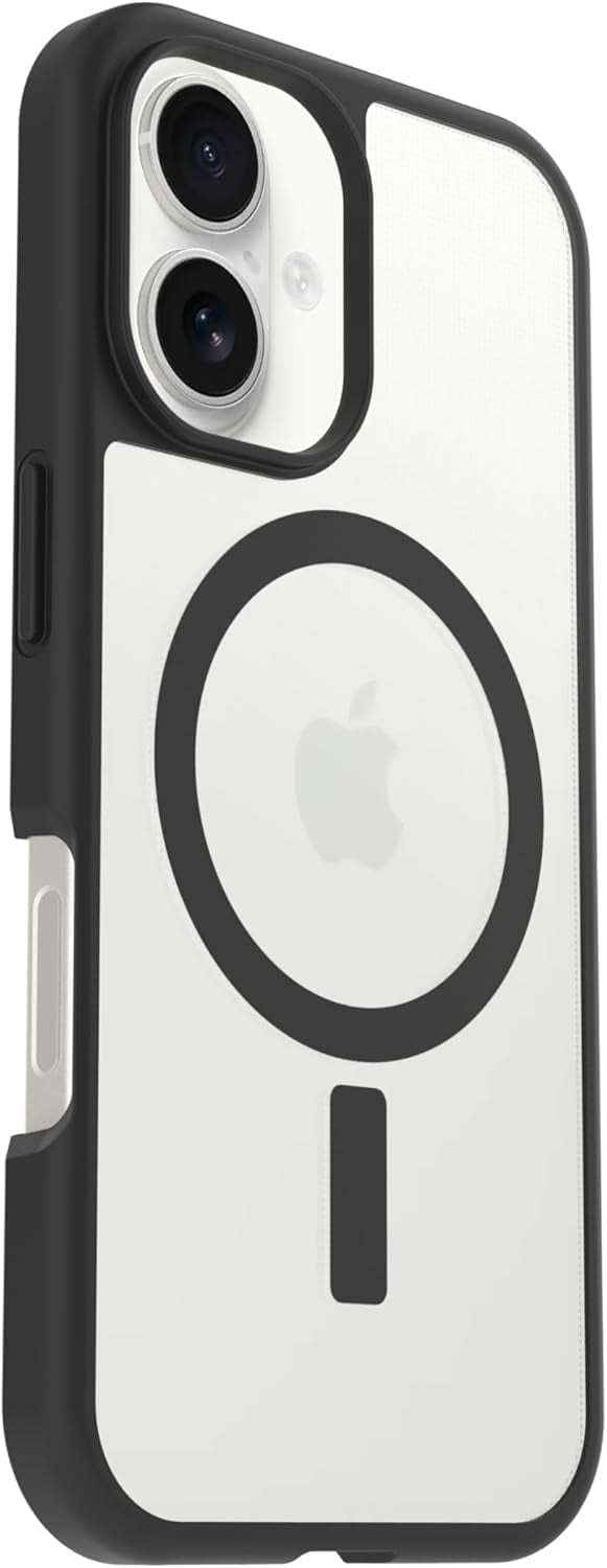 OtterBox iPhone 16 (Only) - React Series Case - Black Crystal (Clear/Black) - Snaps to MagSafe - Ultra-Thin - Non-Retail Packaging