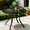 1 Round Table_41", variant on SOLAURA Outdoor Patio Bar Height Table Metal Bistro Table with Umbrella Hole, Black