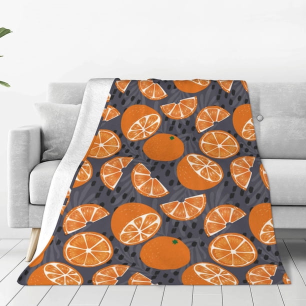 Fotbe Various Oranges Manta de Franela Acolchonada con Estampado, Súper Suave y Esponjosa, Extra Grande para Sofá, Cama, Uso Todo el Año-60"x50"