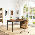 thumbnail image 4 of Fnova Modern Computer Desk with 5 Drawers, 47.24" Home Office Desk, Brown, 4 of 15