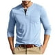 thumbnail image 2 of Blusas y camisas de manga larga y cuello redondo para hombre, casuales, de moda, de color liso, con botones y bolsillos, de manga larga y cuello redondo, de poliéster., 2 of 6