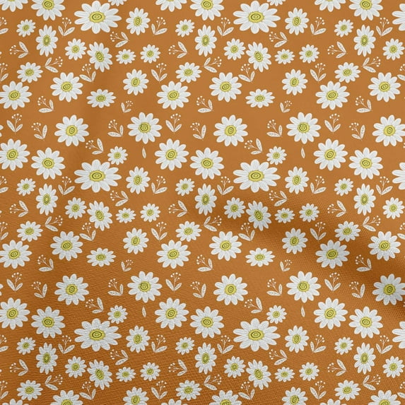 oneOone Rayon Orange Fabric Kids Floral Quilting Supplies Print Sewing Fabric By The Yard 56 Inch Wide