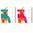 thumbnail image 2 of Boba Mason Jar S reutilizable de 22 oz con tapas y pajitas, rojo, 2 of 5