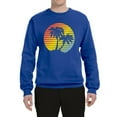 thumbnail image 2 of Two Coconut Palm Trees Beach Sunset | Mens Pop Culture Crewneck Graphic Sweatshirt, Royal, Large, 2 of 4