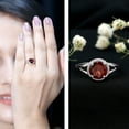 thumbnail image 3 of Rosec Jewels Real Garnet Solitaire Ring for Women, January Birthstone Ring - AAA Grade, 18K White Gold, US 8.50, 3 of 9