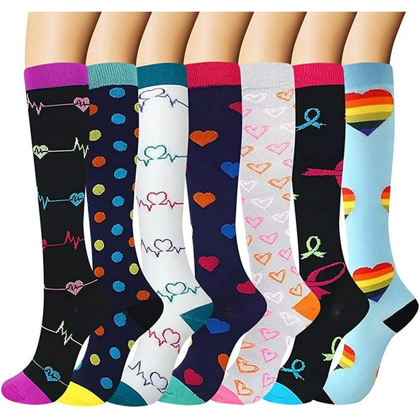 Compression Socks, (7 Pairs) for Men & Women 15-20 mmHg is Best for  Athletics, Running, Flight Travel, Support