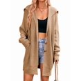 thumbnail image 2 of Women Oversized Chunky Knit Open Front Cardigan Sweater Button Up Rib Knitted Sweater Jacket Fall Khaki S, 2 of 9