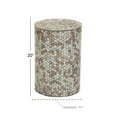 thumbnail image 4 of DecMode Contemporary Opalescent Mussel Shells Accent Table, 14"W x 14"L x 20"H, Neutral/Multi Colored, 4 of 12