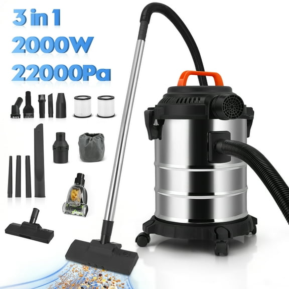 RELOIVE Wet Dry Vacuum,4.5 Gallon 2000W 6.5 Peak HP,3-in-1 Stainless Steel Shop Vacuum Wet and Dry,with Filter and Attachments for House Garage Workshop Car