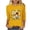Yellow, variant on Crgrtght Women Floral Round Neck 3/4 Sleeve Casual Boho Loose Tops T-Shirt Bee Print Summer Party Pullover, Yellow XXL