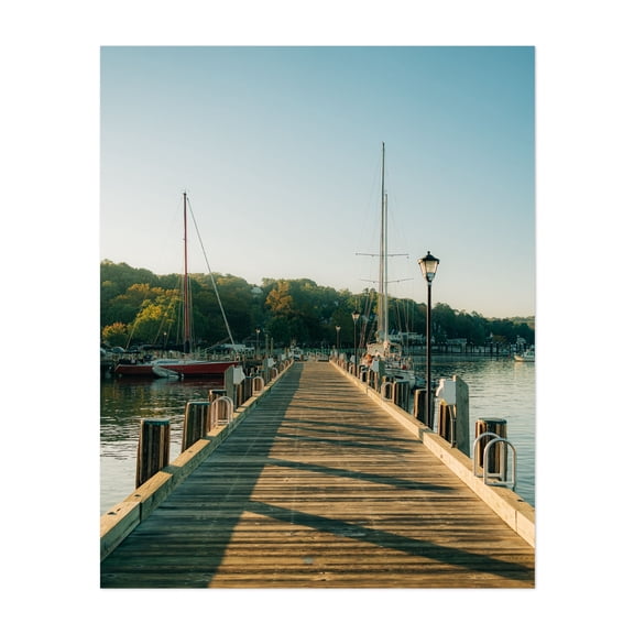 Pier on Northport Harbor - Northport New York Photography Unframed Wall Art Print 8 x 10 inches