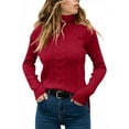 thumbnail image 2 of Sherrylily Women Turtleneck Sweaters Long Sleeve Cable Knit Jumper Pullover, 2 of 5