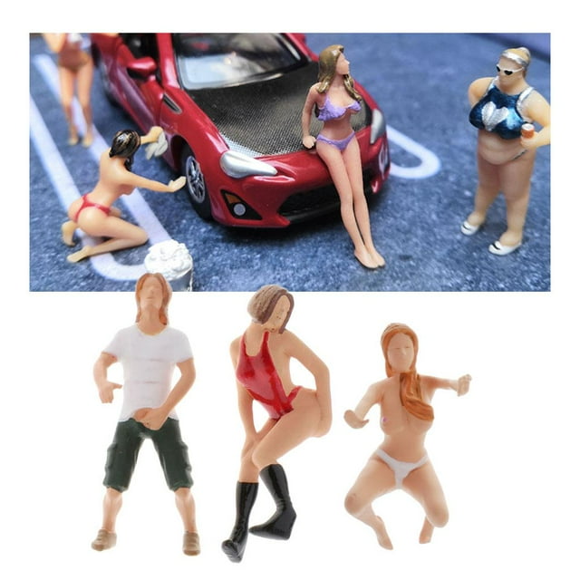 3 piezas. 1:64 miniatura s de de coches mini muñecas modelo de muñecas Baoblaze Diseño de figuras de mini personas