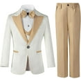 thumbnail image 2 of Lycody 3 Pieces Boys Suit Set Teenage Jacquard Blazer Slim Fit Tuxedo Jacket Vest Pants Prom Wedding Ring Party Graduation  for 3-16 Years Kids, 2 of 10