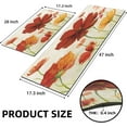 thumbnail image 5 of Red Orange Kitchen Rugs Set of 2 Anti-Fatigue Cushioned Floor Mats Poppy Floral Non Slip Waterproof Comfort Standing Poppies Flower Rugs Decor for Office Laundry Room 17.3 x 28+17.3 x 47 Inches, 5 of 6